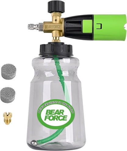 BEAR FORCE Innovative Pressure Washer Foam Cannon Pro+ (Thicker Suds, 3 Times of Life), 2026 Car Wash Snow Foam Blaster with One-Click Disassembly Technology + 1/4" Quick Plug, 34oz Bottle