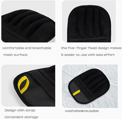 2 Pack Pet Hair Removal Gloves,Five-Finger Reusable Electrostatic Pet Hair Remover for Dog & Cat Hairfor Couch, Furniture, Car Seat, Carpet, Clothing (Black-up)