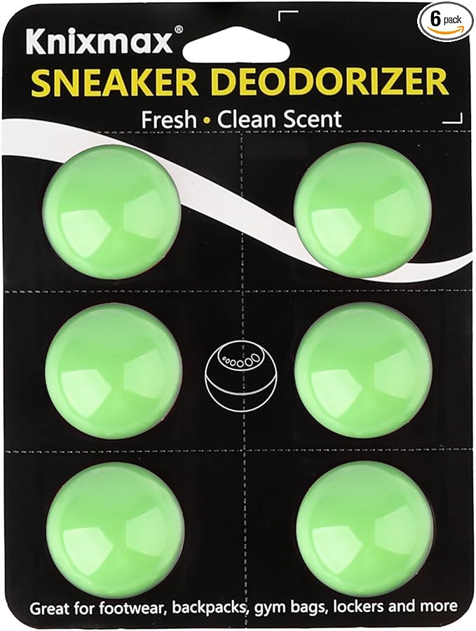 Knixmax Shoe Deodorizer Balls Strong, Odor Eliminator for Sneaker Gym Bag Closet Locker, Work Boot Drawer Freshener, Unpleasant Smell Remover Ball for Men Women Teens, 6 Packs Zen Tea