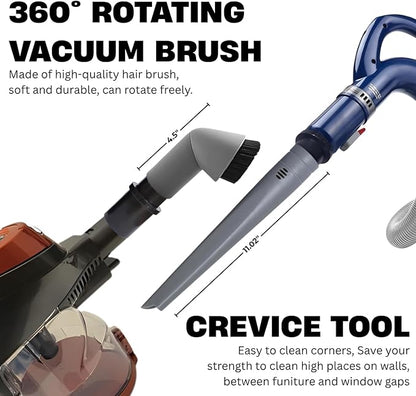 Vacuum Crevice Tool & Dust Brush plus Hose Adapter compatible with Shark HV300 HV301 HV371 HV372 NV500 NV501 NV650 NV680 NV350 NV351 NV360 NV151 UV675 & Miele C1 C2 C3