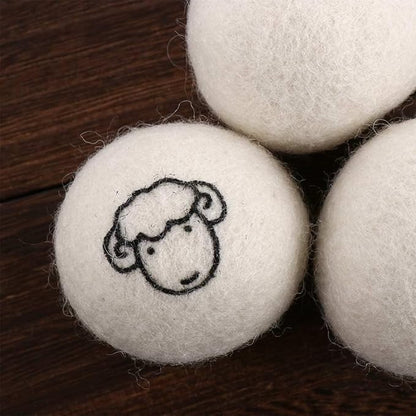 2Pcs Wool Dryer Balls, Natural Fabric Softener Alternative, Reusable Laundry Balls for Static and Wrinkle Reduction