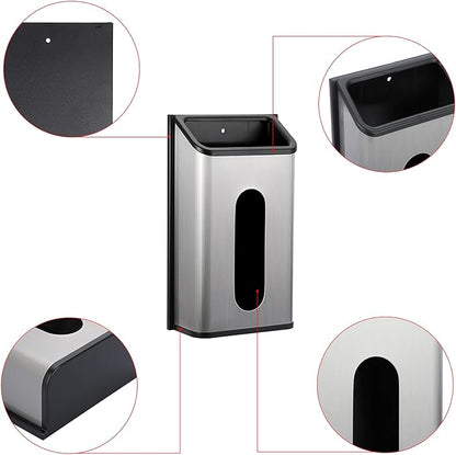 Sumnacon Grocery Bag Dispenser Wall Mount Stainless Steel Bag Dispenser for Plastic Bags Sturdy Grocery Bag Holder with Screws Adhesives Decorative Plastic Bag Holder for Kitchen Pantry Cabinet
