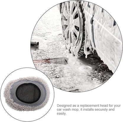 2pcs Car Wash Brush Mop Kit with Soft Scratch-Free Chenille Replacement Heads, Long Handle Extendable Car Cleaning Brushes for Exterior Care and Garage Use