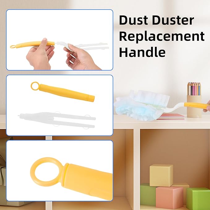 Duster Handle Compatible with Swiffer Duster,Replacement Extendable Dusters Mop Handles for Swiffer Refill,Replaceable Small Duster Refill Handles for Tight Spaces(Yellow,2Pcs)