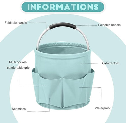 Cleaning Caddy for Cleaning Supplies,17L Cleaning Supply Caddy with Handle Foldable Cleaning Supplies Organizer Bucket Cleaning Products Organizers for Home, Garden (Light Blue)