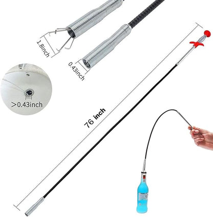 (76 inch) Drain Snake, Drain Clog Remover - Gutter Cleaning Tools Cleaner for Toilet Sewer Shower Kitchen Bathroom Tub Tool