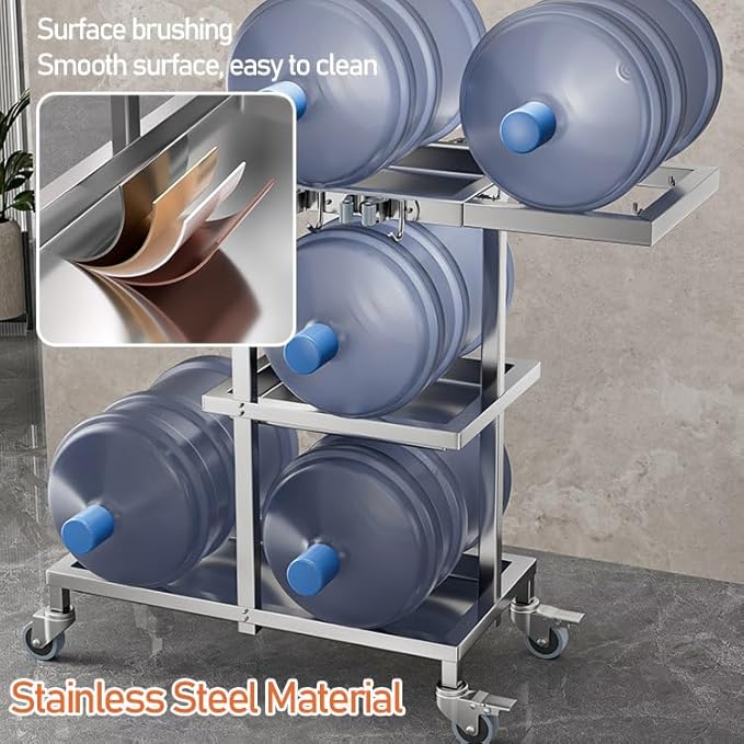 Janitorial Cart on Wheels - Broom and Mop Holder, Cleaning Supplies Organizer for Housekeeping, Storage Tools for Garage, Garden, Closet, and Cabinet