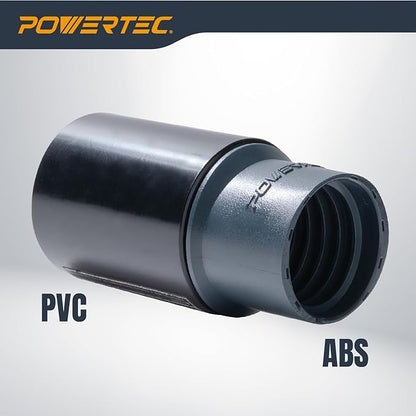 POWERTEC 70296 Screw-on Hose Adapter Replacement, 1-1/2” Threaded Hose Adapter for POWERTEC 70175 and 70130 Fitting Kits