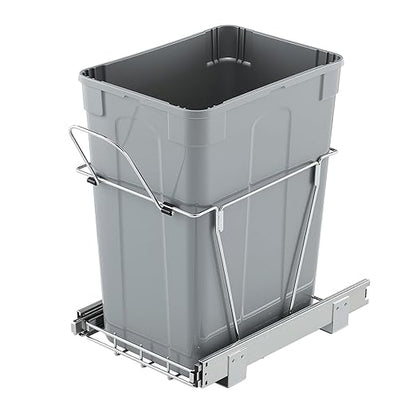 VEVOR Pullout Trash Can for Kitchen Cabinets, 35 QT Garbage Waste Recycling Bin, Under Mount Waste Container, with Heavy Duty Metal Full Extension Sliding System and Handle, for Sink, Under Counter