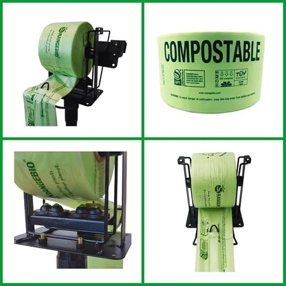 OrangeBio Compostable Produce Bags, 15 x 18 Inches, 1000 Count (250 Bags/Roll, 4 Rolls/Box), Holds Up to 20 lbs, BPI Certified ASTM D6400 & TÜV OK Compost Home Certified
