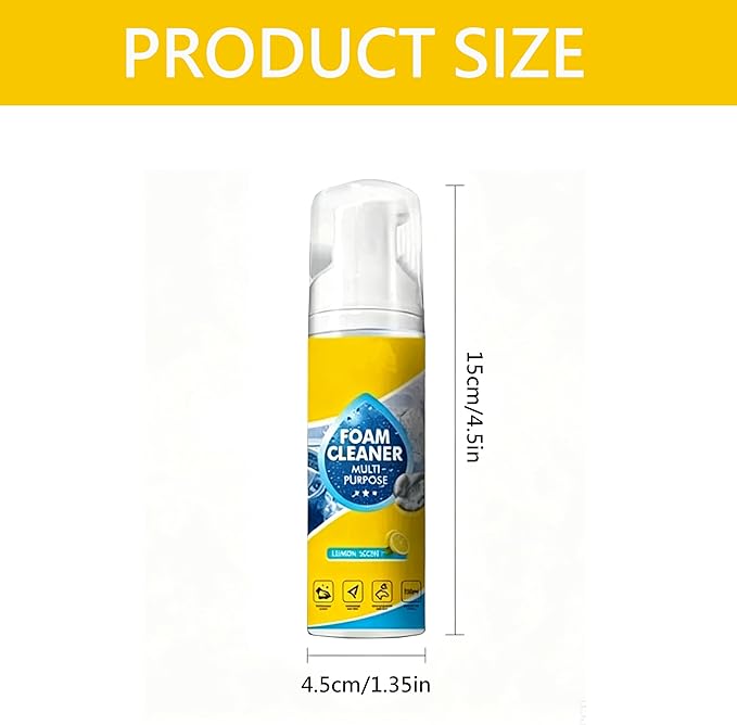 4-in-1 Multi-Enzyme Foam Cleaner, Multi Purpose Deep Cleaning Foam with Lemon Fresh Scent – Deep Clean for Car, Kitchen, Bathroom, Sofa 150ml (2)