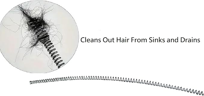Manual Drain Snake & Auger Tool – Metal Cable Clog Remover for Sinks, Showers, Bathtubs & Bathroom Drains – Hair and Food Drain Cleaner for Kitchen and Home Use