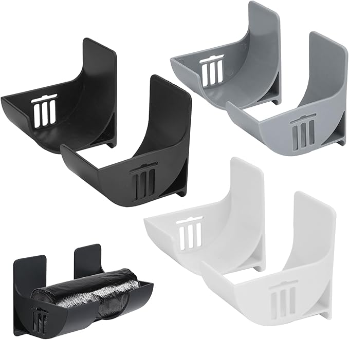Zoyiancy 6Pcs Trash Bag Holder Dispenser, Adjustable Plastic Bag Roll Organizer, Wall Mount Garbage Bags Holder Dispenser for Home Kitchen Cabinet Storage Organization