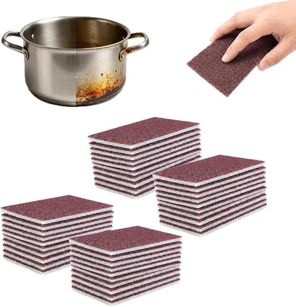 Carborundum Sponge Pads, Heavy Duty Scouring Sponges for Stainless Steel Pans, Reusable Cleaning Scrub Pads, Removes Grease Stains, Kitchen Dish Cleaning Tools (40)