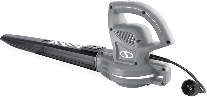 Sun Joe Corded Electric Leaf Blower Machine, 155 MPH, 260 CFM, 6-Amp Motor, Gray - Portable and Lightweight Gardening Equipment for Yard Care and Lawn Maintenance, SBJ597E-GRY