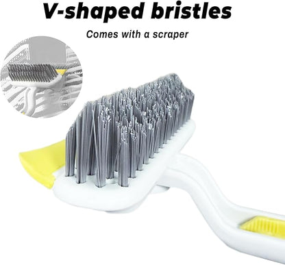 White Grout Brush, Crevice Cleaning Brush with 360° Swivel Head 3-in-1 Tool(1 Pack)