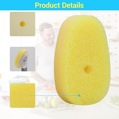12Packs Dish Wand Sponge Refills for Scrub Daddy Dish Daddy - Replacement Heads for Dish Sponges, Non Scratch Dish Washing Scrubbers, Kitchen Dish Cleaning (Only Refills)