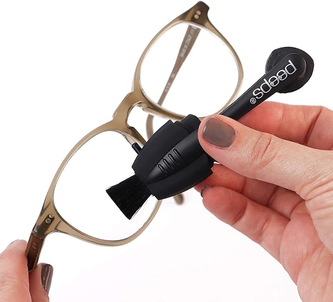 Peeps Glasses Cleaner - for Eyeglasses, Reading Glasses, and More - Lens Cleaner with Carbon Microfiber Tech-Injected Purple-3 Count (Pack of 1)