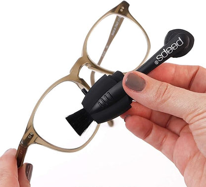 Peeps Glasses Cleaner - for Eyeglasses, Reading Glasses, and More - Lens Cleaner with Carbon Microfiber Tech-Injected Purple-3 Count (Pack of 1)