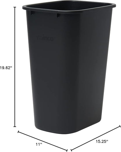 Winco Waste Basket for Home and Office, 10 Gallon, Black