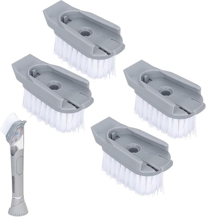4 Pack Dish Brush Refills Compatible with Scrub Daddy Dish Wand, Replacement Heads for Soap Dispensing Brushes, Heavy Duty Brush Cleaning Head Fits Soap Dispensing Handle for Kitchen Cleaning