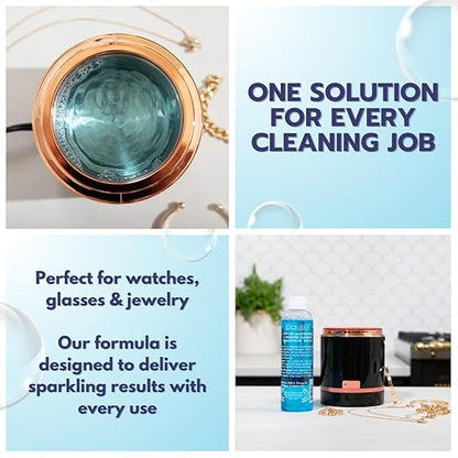 iSonic Ultrasonic Jewelry & Eyeglass Cleaner Solution Concentrate - Professional Cleaning Liquid for Ultrasonic Machine - Clean Gold, Silver, Diamond, Watch, Glasses, Eye Wear, 8-oz. [2-Pack]