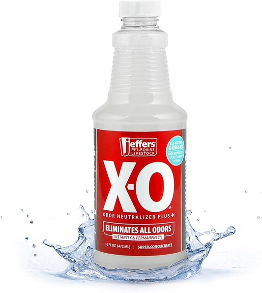Jeffers X-O Pet Odor Neutralizer Plus & Cleaner Concentrate, 16 oz - Non Enzyme, Multi-Surface Deodorizer with Light Fresh Scent for Dogs, Cats, Horse & People, Urine Odor Remover, Makes 1 Gallon