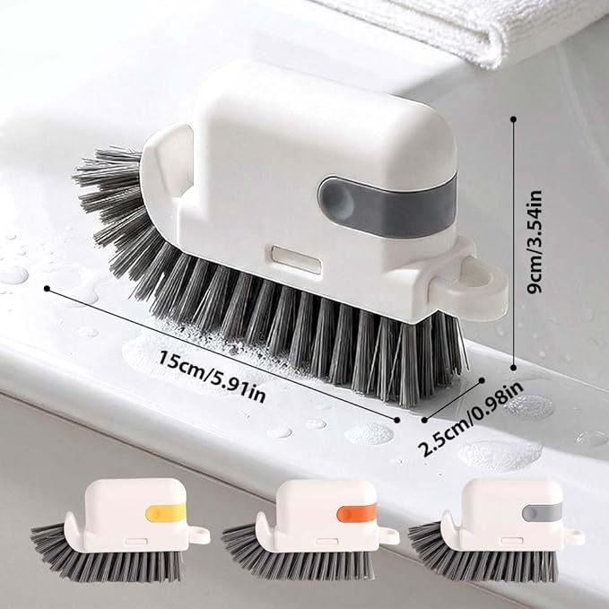3-in-1 Removable Window Slot Brush,New Window Groove Cleaning Brush, Portable Window Track Cleaner Window Groove Cleaning Brush Tools with Hidden Scraper for Home Window Groove (Orange -1Set)