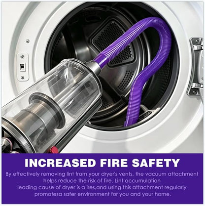 Dryer Vent Cleaner Kit for Dyson V15 V12 V11 V10 V9 V8 V7, Hose Attachment Flexible Crevice Drum Lint Brush Trap Cleaning Tool Kit, 4 Piece