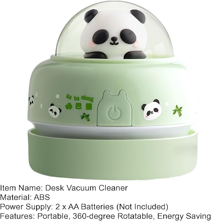 Talent Star Mini Desktop Vacuum Cleaner, Portable Battery Powered Vacuum Cleaner for Desk Cordless 360-degree Rotatable Desktop Vacuum for Cleaning Eraser Crumbs Hairs Crumbs Keyboard Green