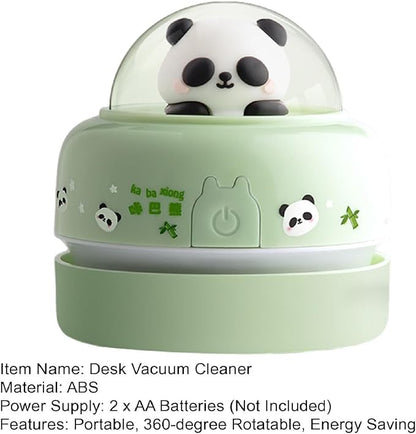 Talent Star Mini Desktop Vacuum Cleaner, Portable Battery Powered Vacuum Cleaner for Desk Cordless 360-degree Rotatable Desktop Vacuum for Cleaning Eraser Crumbs Hairs Crumbs Keyboard Green