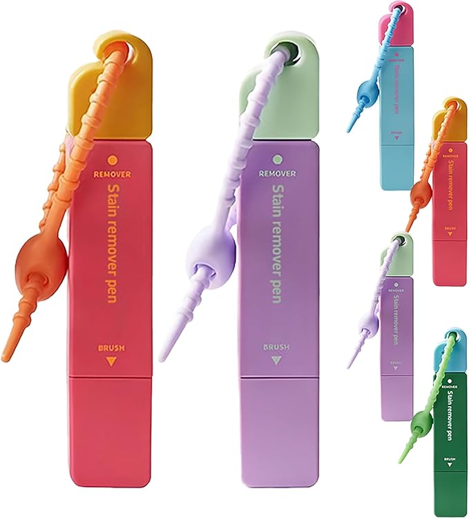 Double-Headed Instant Stain Remover Pen, Portable Dual-Tip Stain Remover Pen for Clothes Spot, Instant Fabric Stains Removers Pens for Oil Wine and Food Stains, Dates, Office, Travel Using (Combo 4)