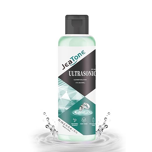 Ultrasonic Jewelry Cleaner Solution for Ultrasonic Cleaner Machine, Professional Cleaning of Jewelry, Diamonds, Gold, Silver, Remove Odors, Discoloration & Stains, Mint Scent, Green, 4oz