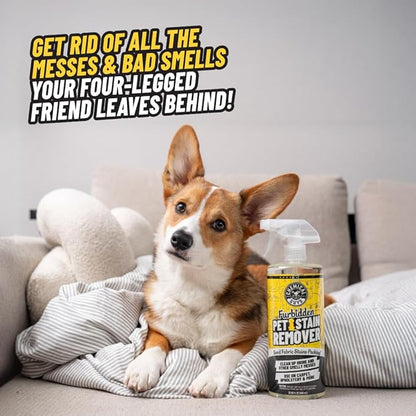 Chemical Guys Furbidden Pet Stain Remover for Car & Home, Carpet & Upholstery Cleaner, Eliminates Pet Odors & Stains from Urine & Vomit, Multi-Surface Pet Odor Neutralizer - 16 oz
