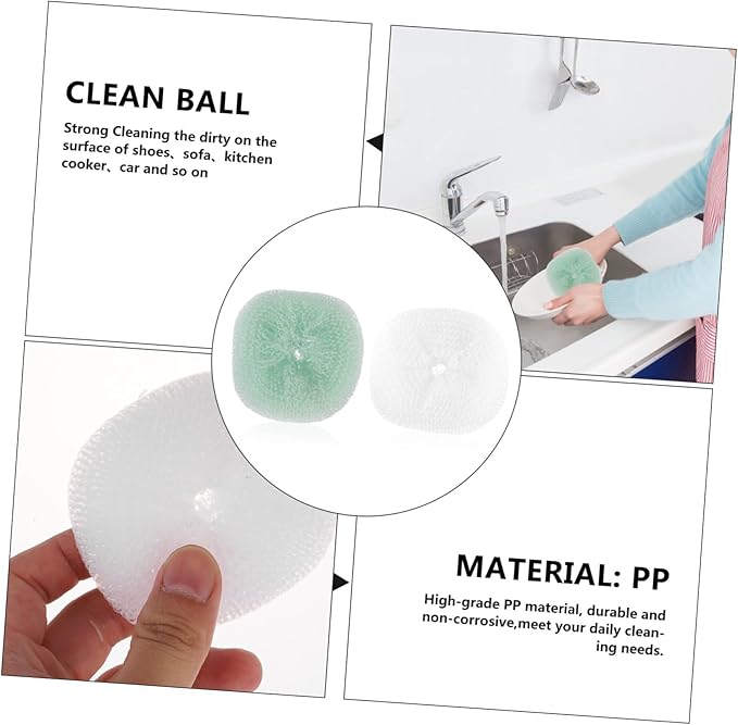 12PCS Kitchen Scouring Balls Multi-Functional Colorful Cleaning Balls for Home Kitchen Use Safe Scrubbers for Dishes Pots and Cookware Random Color