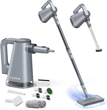 FEPPO Steam Mop & Detachable Handheld Steam Cleaner for Home and Floor Cleaning (Grey)