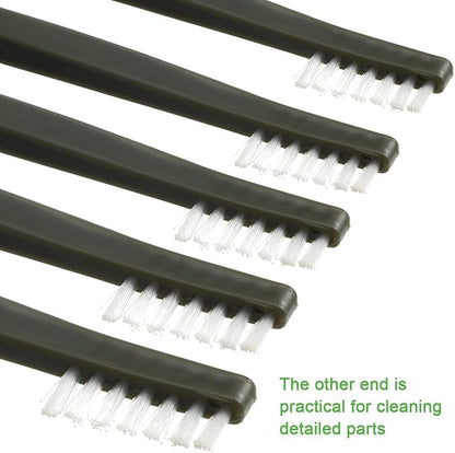 Boao 20 Packs Double-Ended Gun Cleaning Brushes 7 Inch Nylon All Purpose Cleaning Brush with Plastic Handle (White)
