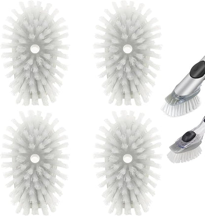 Brush Refills for OXO Dish Brush - 4 Pack Dish Brush Cleaning Soap Dispensing Head Replacement for Scrubber(Grey)
