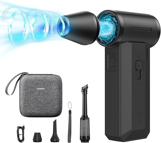 2-in-1 Electric Air Duster & Vacuum, 130,000 RPM Brushless Air Duster, 8KPA Car Vacuum 8000mAh Air Blower Wireless Handheld Vacuum for Car, Office and Home
