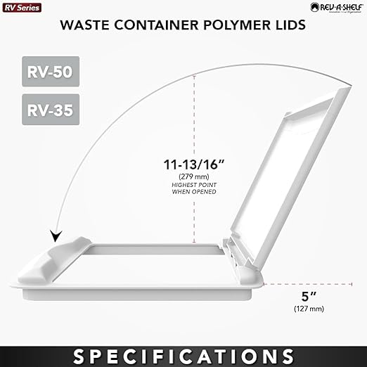 Rev-A-Shelf 35 Qt Under Sink Garbage Can Lid, Kitchen and Bathroom Cabinet, Replacement Plastic Trash Bin Lid Only, Gray, RV-35-LID-13-1-40, 2 Pack