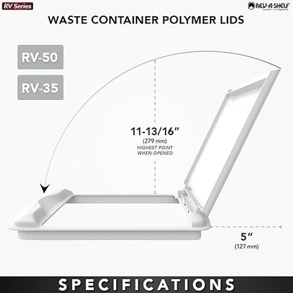 Rev-A-Shelf 35 Qt Under Sink Garbage Can Lid, Kitchen and Bathroom Cabinet, Replacement Plastic Trash Bin Lid Only, Gray, RV-35-LID-13-1-40, 2 Pack