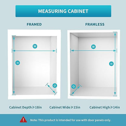 Pull Out Trash Can Under Cabinet Kit - Heavy Duty Push to Open Slides with Door Mounting Kit, Fits 15" W x 18" D Cabinets for Kitchen/Laundry (Trash Bin Not Included, Updated Design)