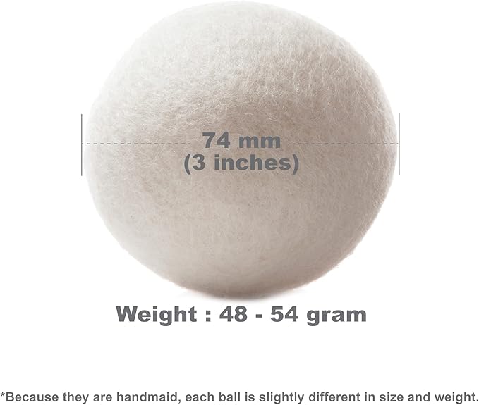 Wooland Wholesale Bulk Laundry XL Premium Wool Dryer Balls-100% New Zealand Organic Wool Natural Fabric Softener for Sensitive Skin, Babies (400 Count)