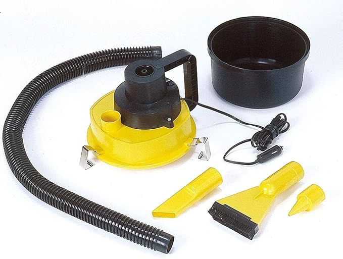 Koolatron 12 Volt Wet/Dry Canister Vacuum Cleaner - Handheld Car Cleaner with Attachments & Heavy Duty Suction, Compact and Portable Design, Ideal for Cleaning Vehicle, Truck, Carpet, Floor Etc
