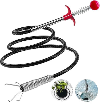 76 Inch Drain Snake Upgraded Ball Knob – Toilet Snake Flexible Grabber Claw for Clog Remover & Pick Up Items
