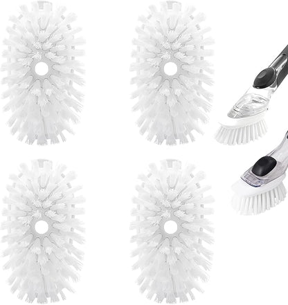 Brush Refills for OXO Dish Brush - 4 Pack Dish Brush Cleaning Soap Dispensing Head Replacement for Scrubber (White)