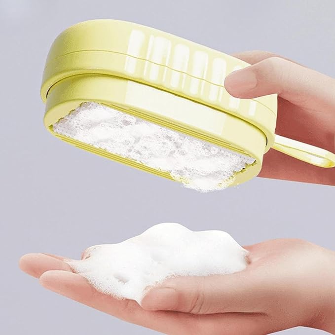 predolo Soap Dispenser Brush for Cleaning Tiles and Sinks, Yellow
