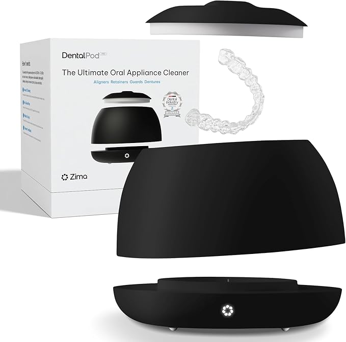 Zima Dental Pod PRO: New Ultrasonic Retainer Cleaner Machine. Market-Leading, Best Aligner Cleaner, Nightguard Cleaner, Mouthguard Cleaner, Denture Cleaner, Ultrasonic Cleaner for Oral Dental Care