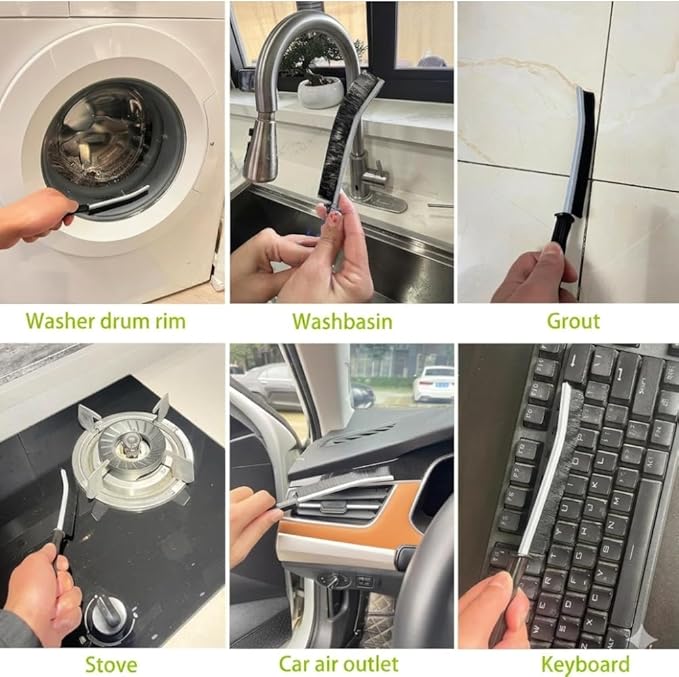 8 Pack Multi-Purpose Washing Machine and Flexible Dryer Vent Cleaning Kit - Dryer Lint Cleaner - Grout, Crevice & Lint Trap Cleaning Tools - Long Handle Laundry Brushes for All Washers