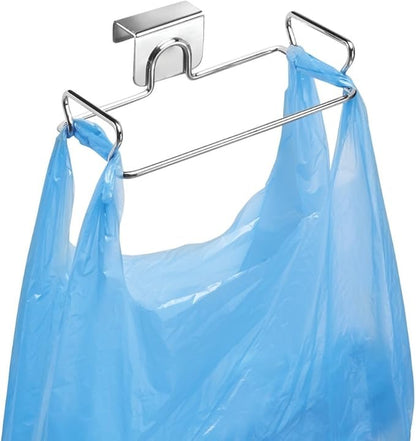 Over-The-Cabinet Plastic Bag Storage and Grocery Bag Holder, Kitchen Storage - Chrome